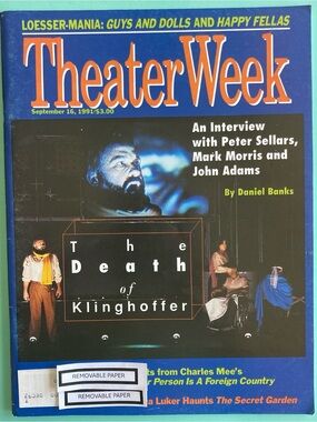 The Death of Klinghoffer - Rebecca Luker Theater Week Magazine Sep 16 1991 Label